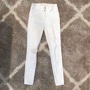 White Ripped Jeggings